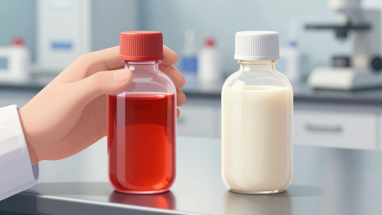 Две пробирки с кровью: одна прозрачная, другая мутная от жиров.