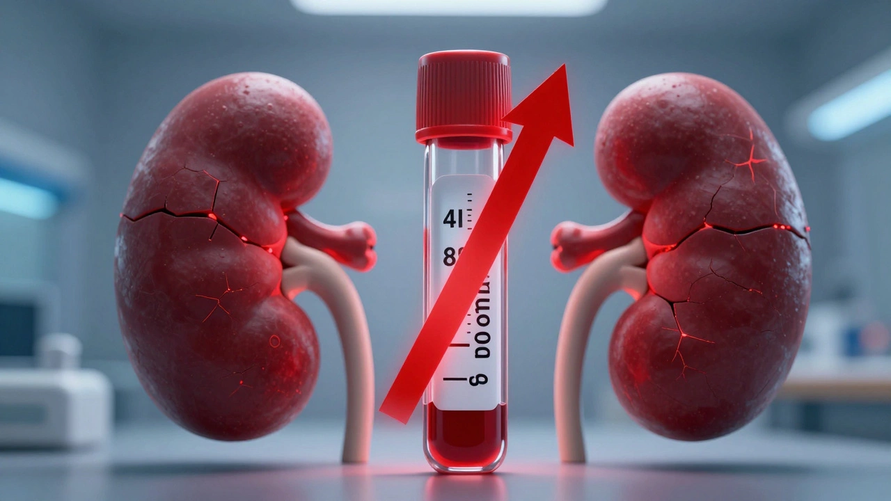 Какой показатель в анализе крови указывает на острое повреждение почек?