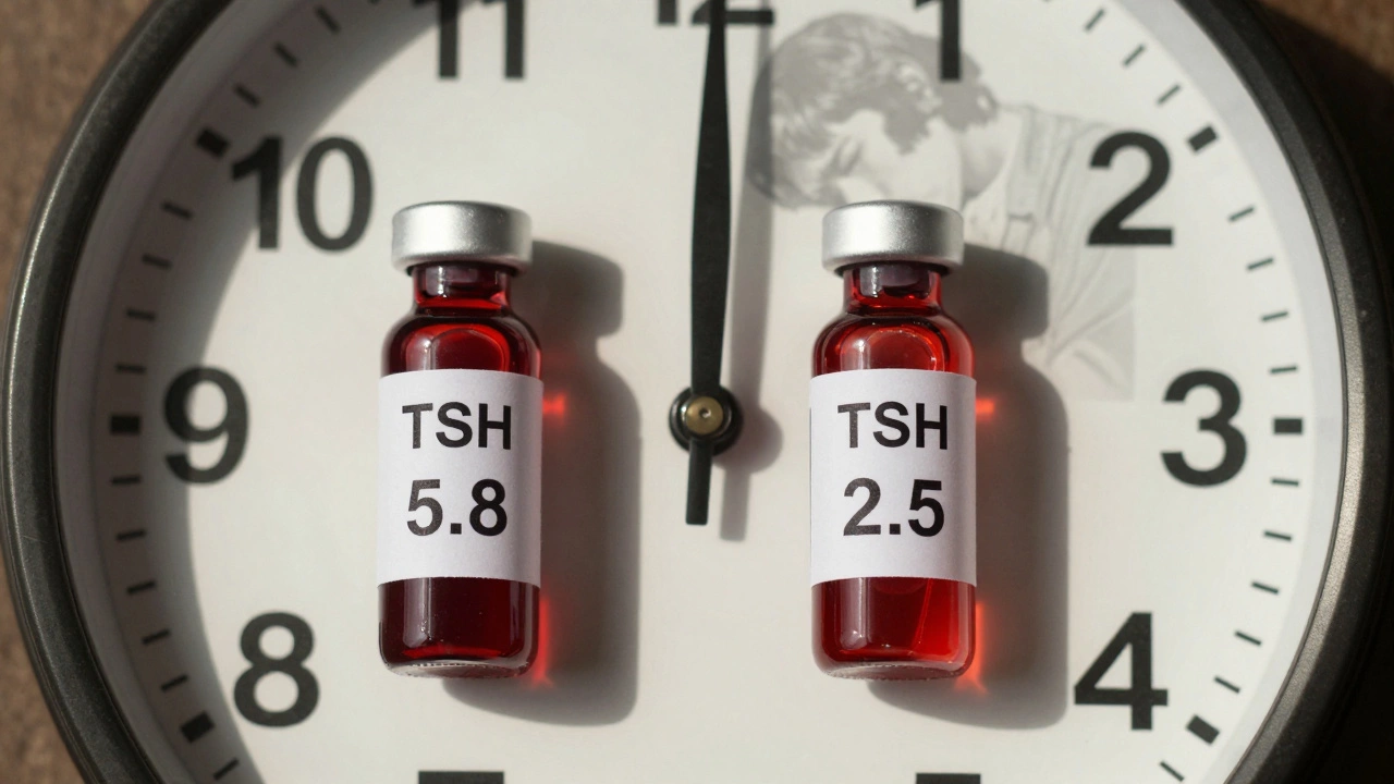 Часы с двумя пробирками: утренний и дневной результаты анализа.