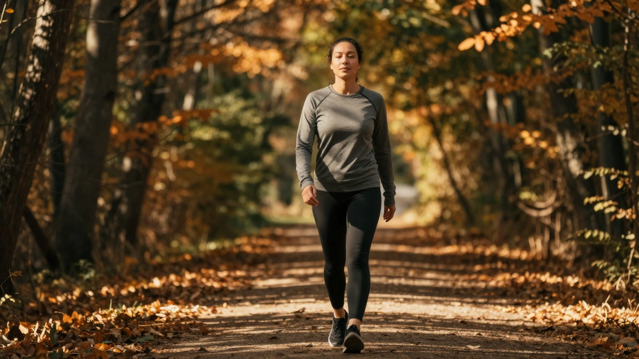 Человек гуляет на природе для активного восстановления