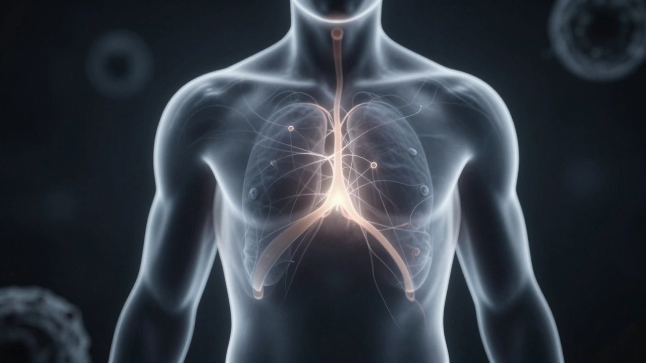 Концептуальное изображение человека с акцентом на работу костного мозга и иммунитета